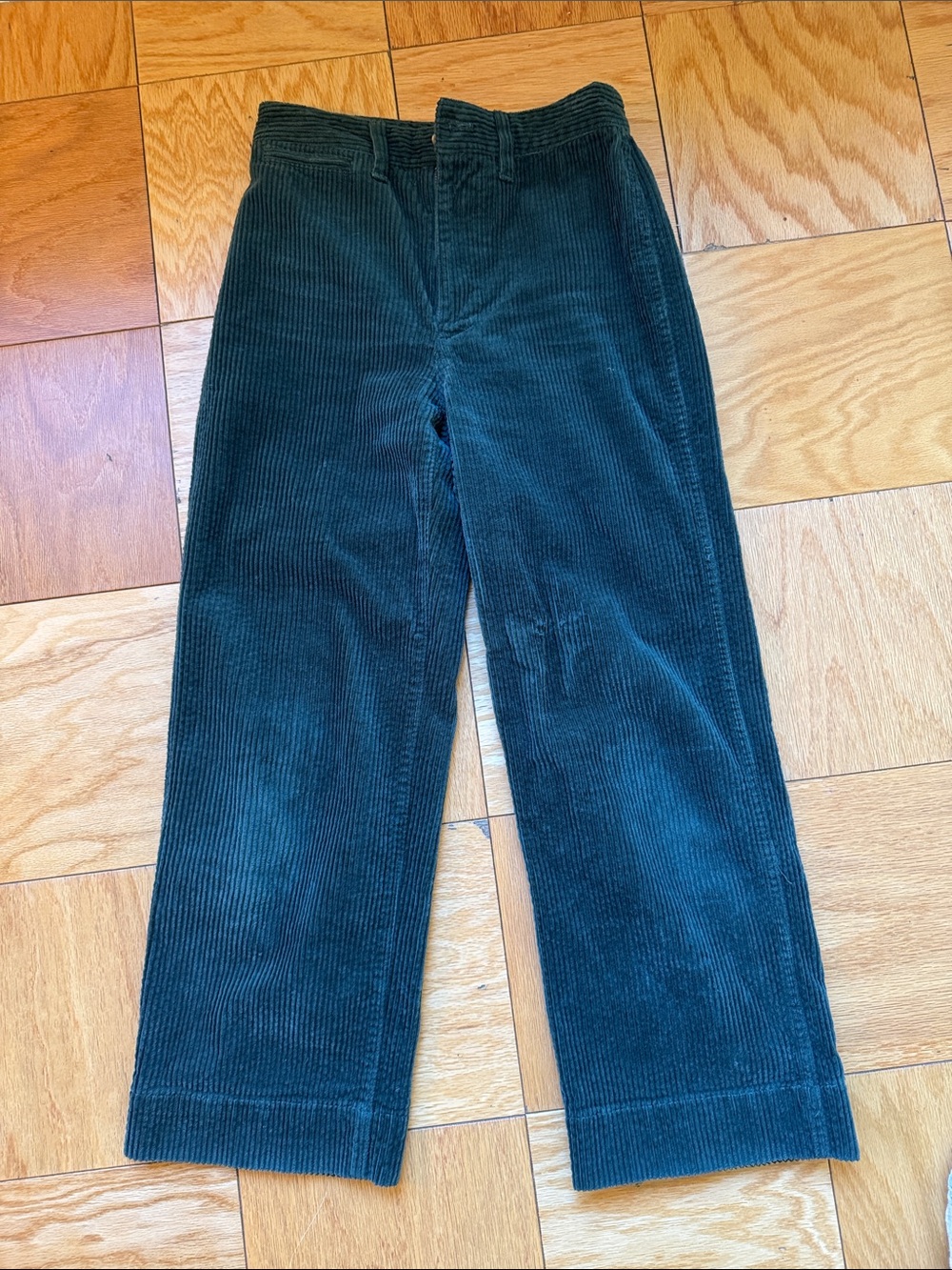 Dark Green Corduroy from Madewell- Slim Emmett Wide-Leg Crop Pants